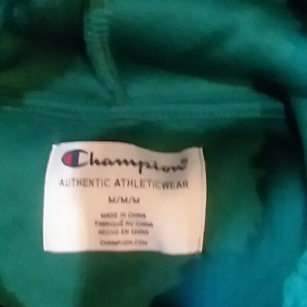 Champion teddy bear hoodie deep green sz M - Picture 7 of 9
